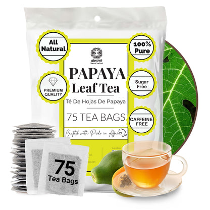 Papaya Leaf Tea Bags 75 Count – Caffeine-Free Herbal Tea for Immunity & Digestion