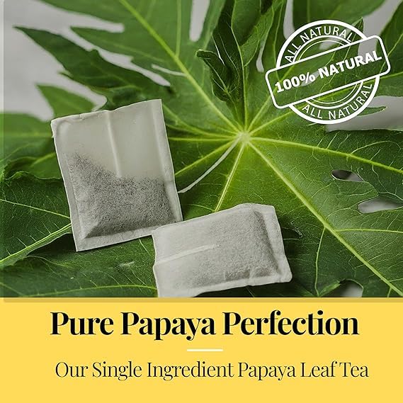 Papaya Leaf Tea Bags 75 Count – Caffeine-Free Herbal Tea for Immunity & Digestion