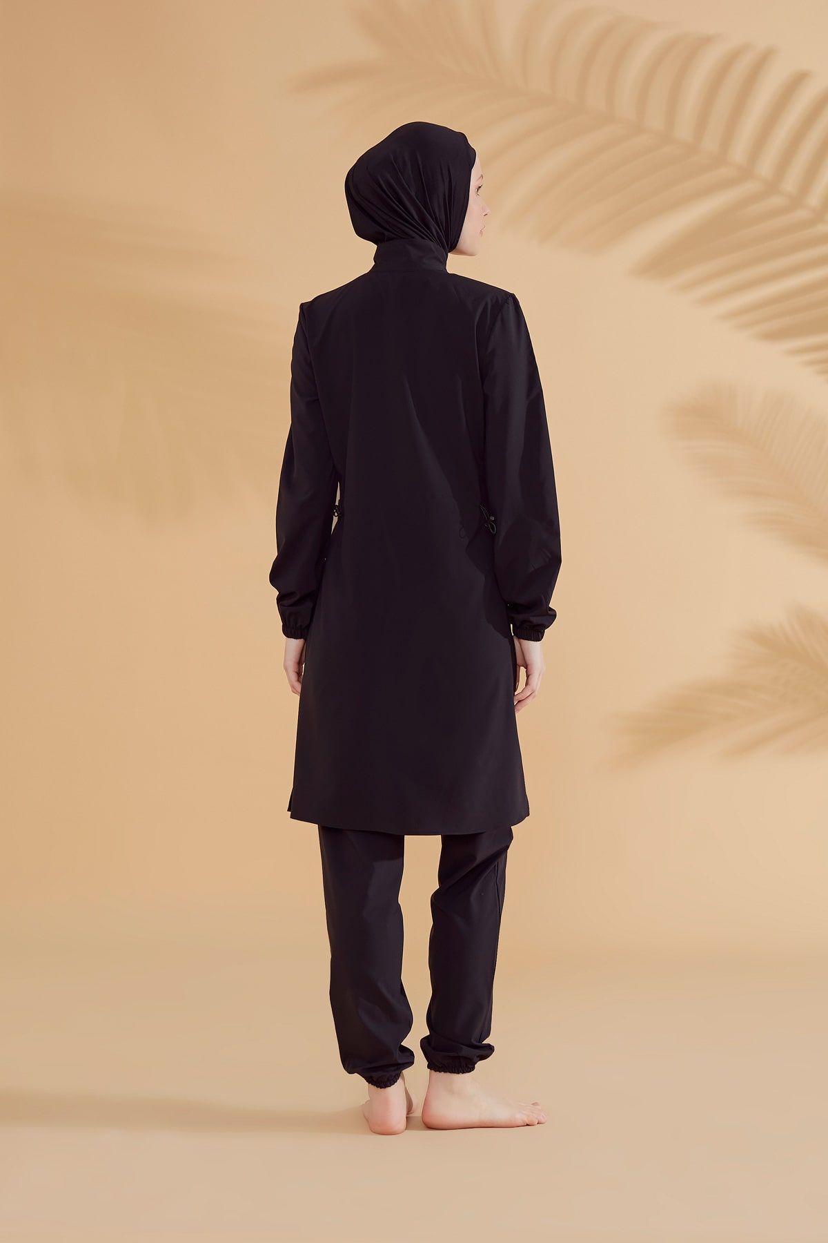 Woven Black Burkini Modest Swimwear M2314