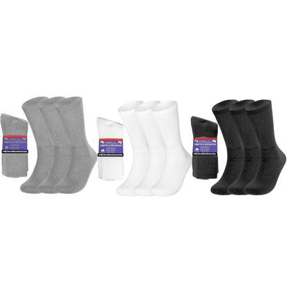 PBG 6 Pairs Physician-Approved Diabetic Compression Non Binding Socks for Men & Women, Multi-Color, 3 Sizes