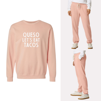 Queso Let's Eat Tacos Washed Sweatshirt