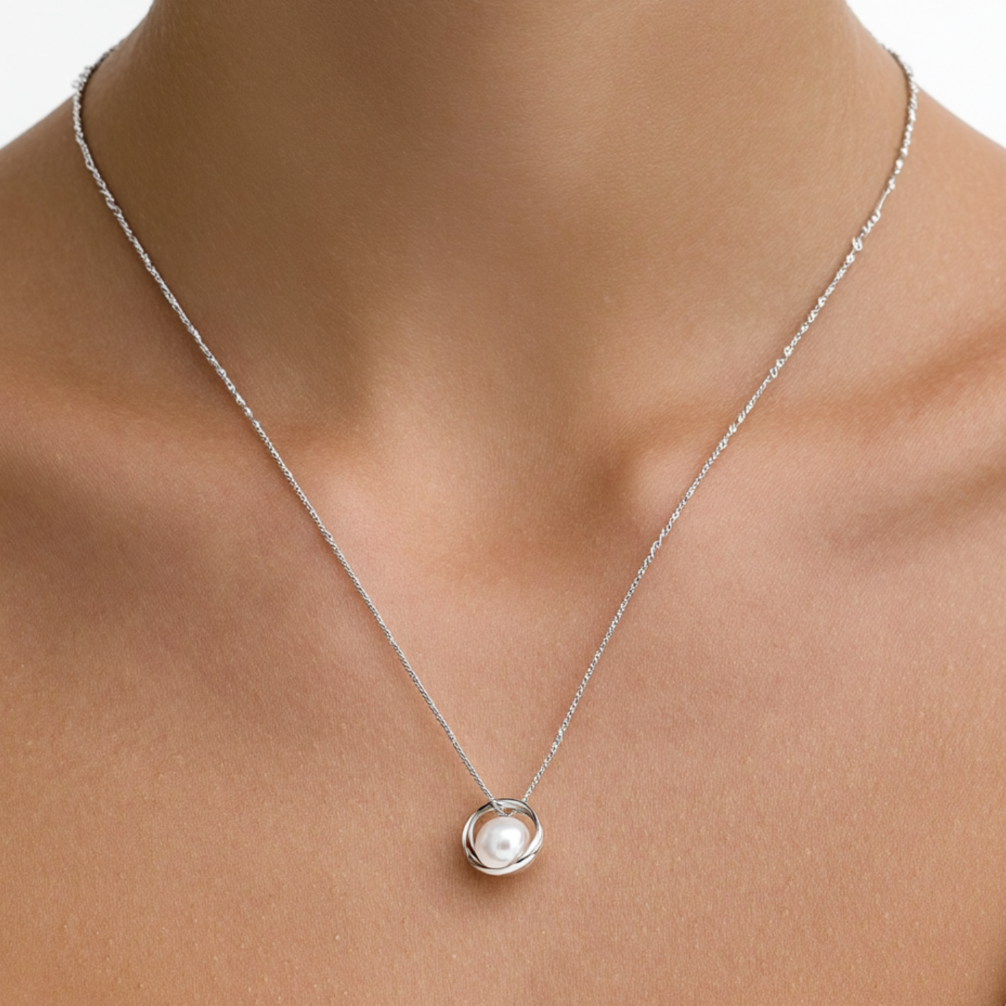 Cultured Pearl 925 Sterling Silver Women Necklace