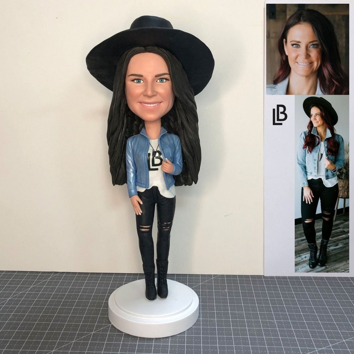 Personalized Cowgirl Bobblehead With Top Hat