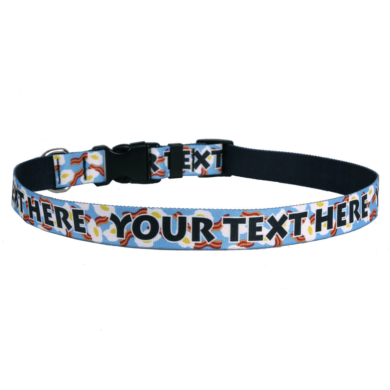 Personalized Bacon and Eggs Dog Collar