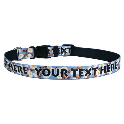Personalized Bacon and Eggs Dog Collar
