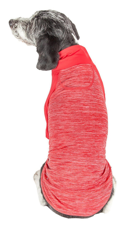 Pet Life ® Active 'Chewitt Wagassy' 4-Way-Stretch Yoga Fitness Long-Sleeve Dog T-Shirt