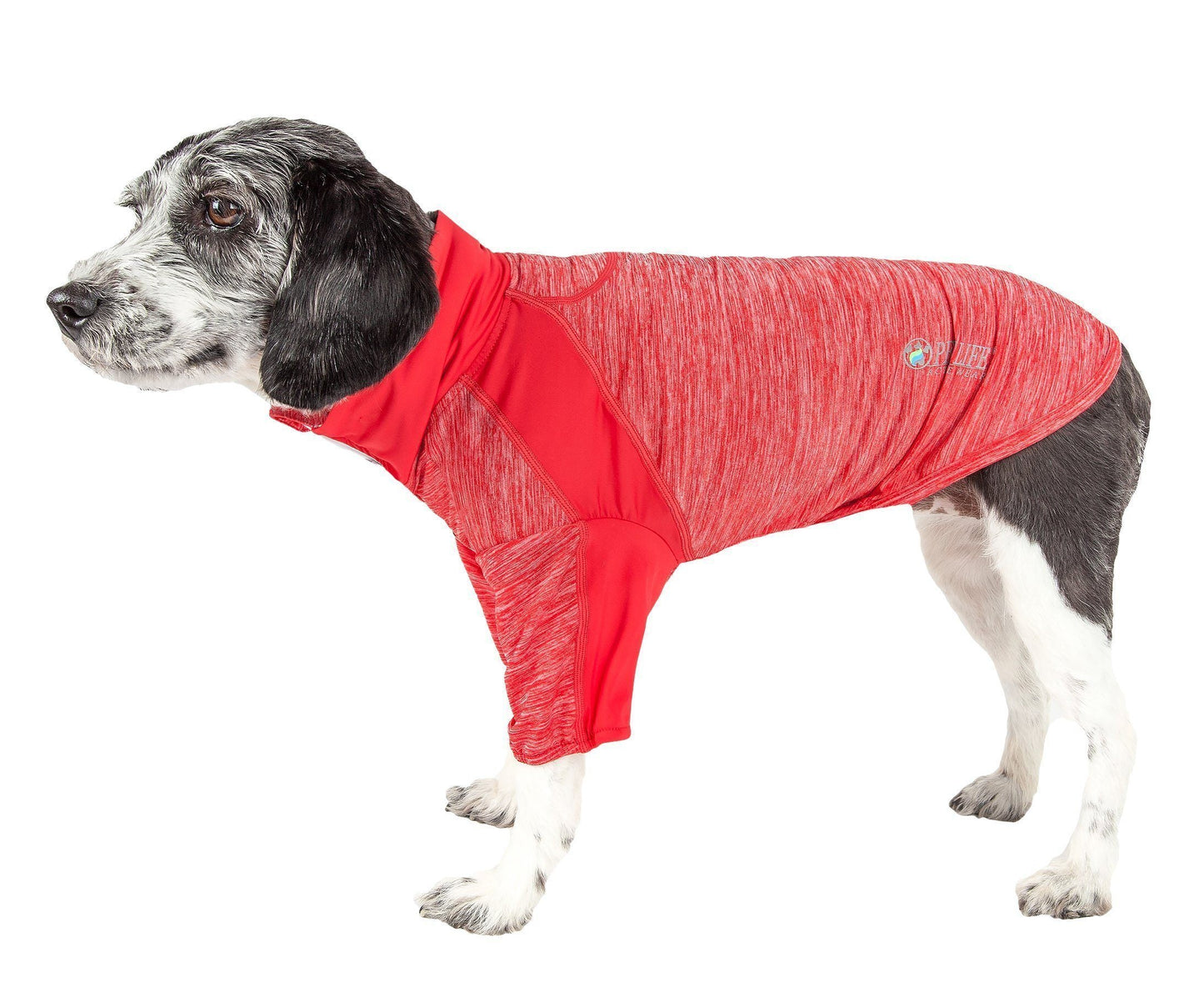 Pet Life ® Active 'Chewitt Wagassy' 4-Way-Stretch Yoga Fitness Long-Sleeve Dog T-Shirt