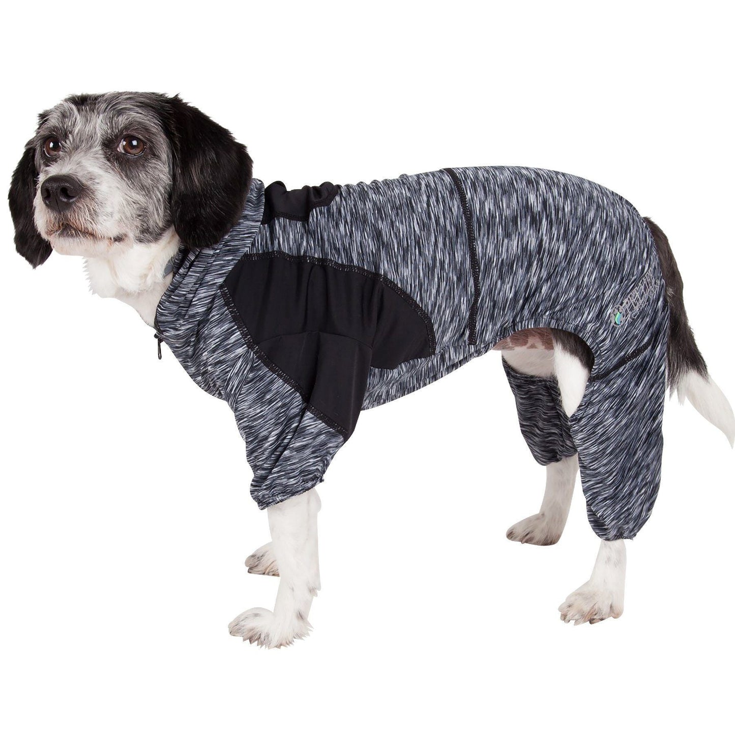 Pet Life ® Active 'Downward Dog' 4-Way-Stretch Fitness Yoga Dog Tracksuit Hoodie