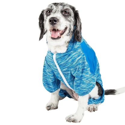 Pet Life ® Active 'Downward Dog' 4-Way-Stretch Fitness Yoga Dog Tracksuit Hoodie