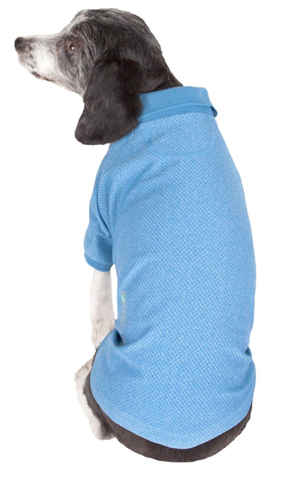 Pet Life ® Active 'Fur-Flex' Stretch and Quick-Dry Anti-Odor Fitness Yoga Dog Polo T-Shirt