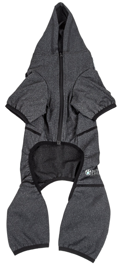 Pet Life ® Active 'Pawsterity' Mediumweight 4-Way-Stretch Yoga Fitness Dog Tracksuit Hoodie