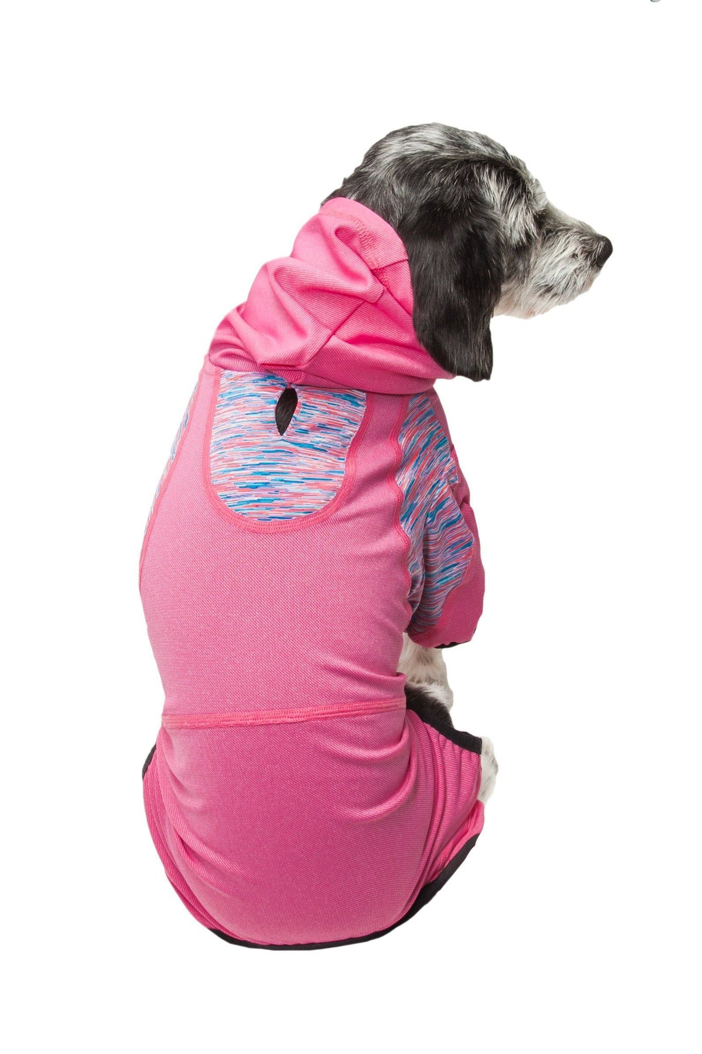 Pet Life ® Active 'Pawsterity' Mediumweight 4-Way-Stretch Yoga Fitness Dog Tracksuit Hoodie