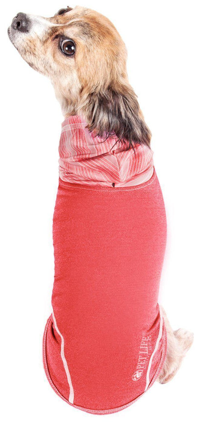 Pet Life ® Active 'Pull-Rover' 4-Way Stretch Sleeveless Fitness Yoga Dog T-Shirt Hoodie