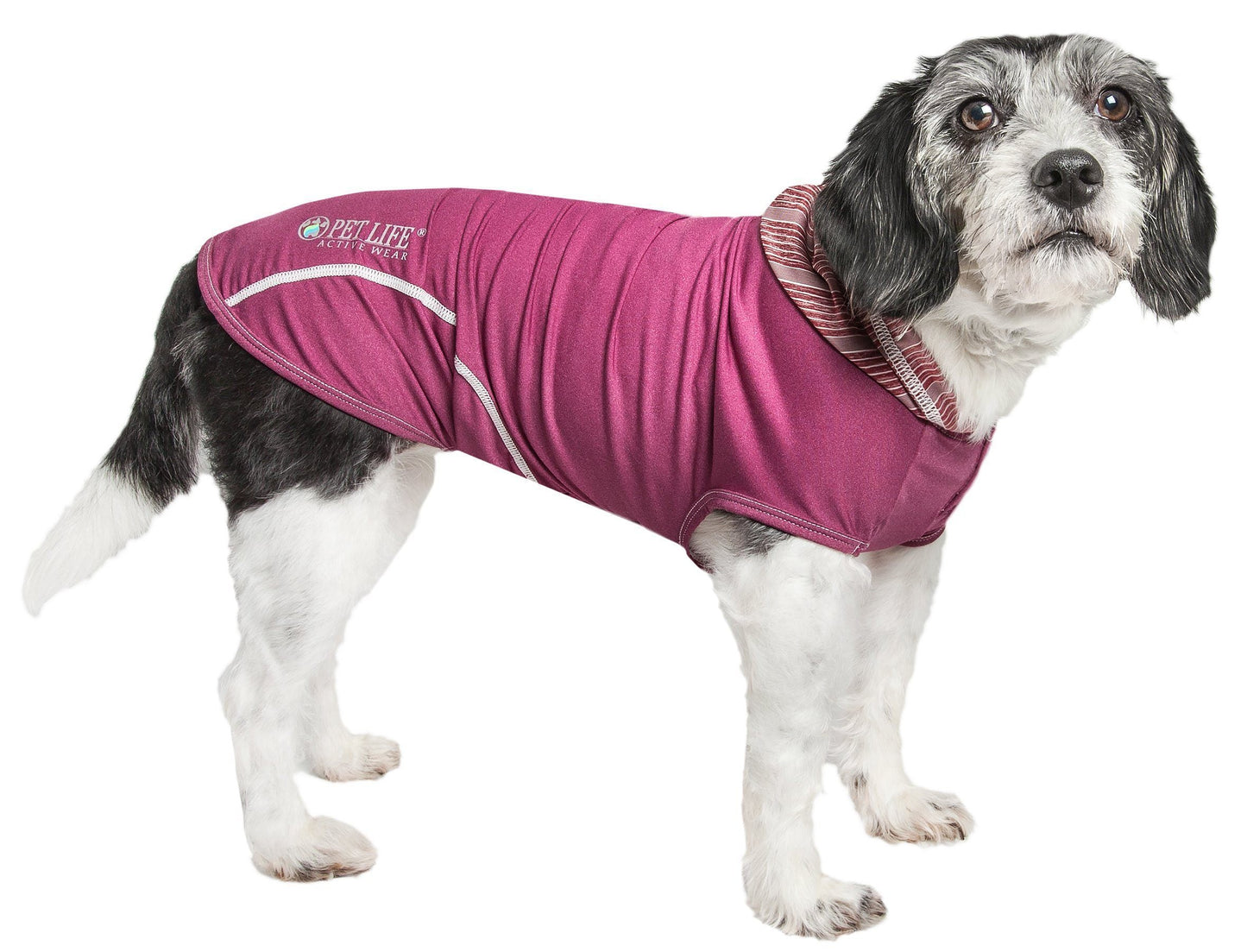 Pet Life ® Active 'Pull-Rover' 4-Way Stretch Sleeveless Fitness Yoga Dog T-Shirt Hoodie