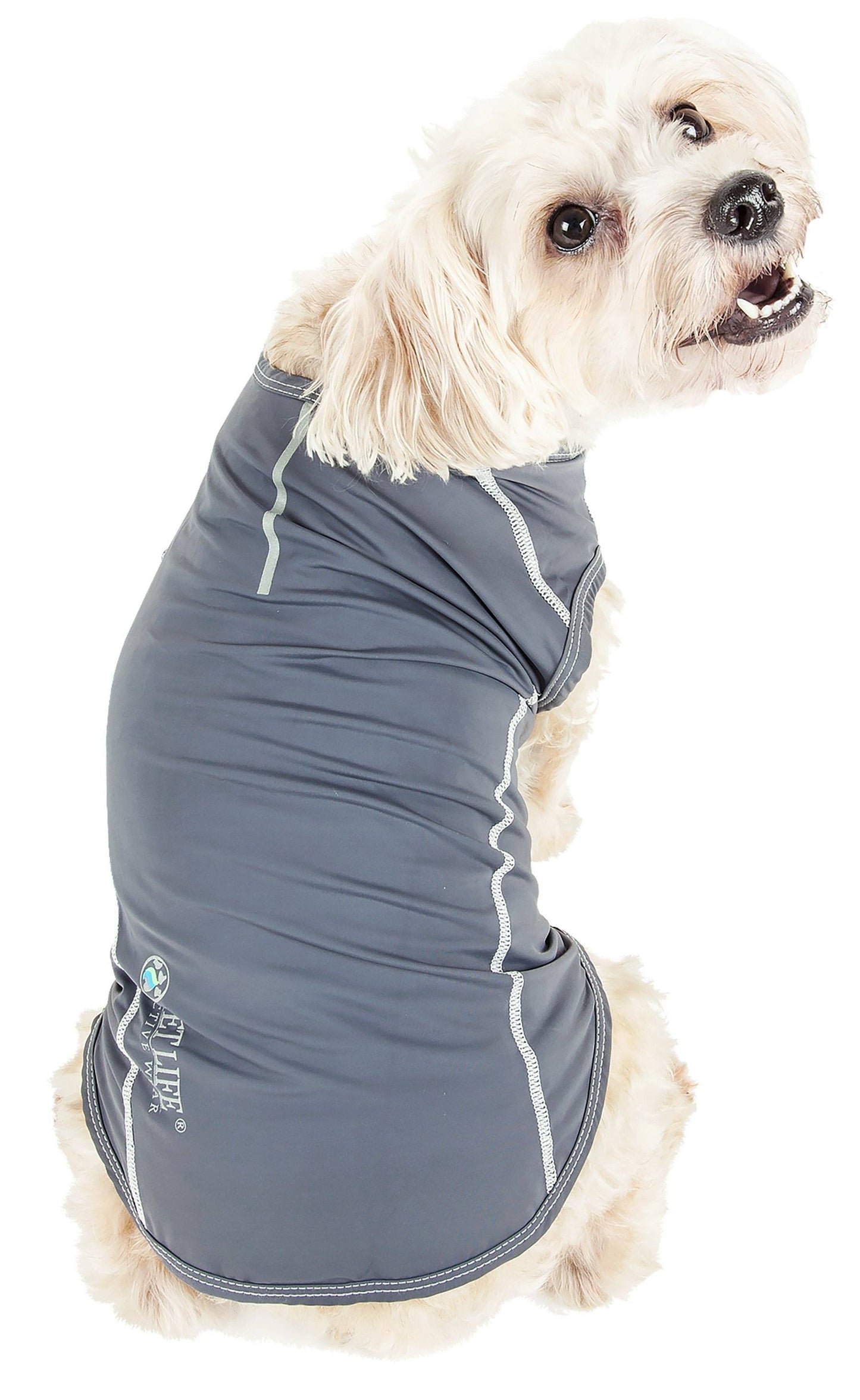 Pet Life ®  Active 'Racerbark' 4-Way-Stretch Yoga Fitness Dog T-Shirt Tank Top