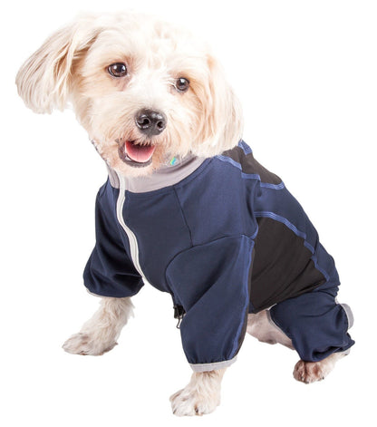 Pet Life ® Active 'Warm-Pup' Stretchy and Quick-Drying Fitness Dog Yoga Warm-Up Tracksuit