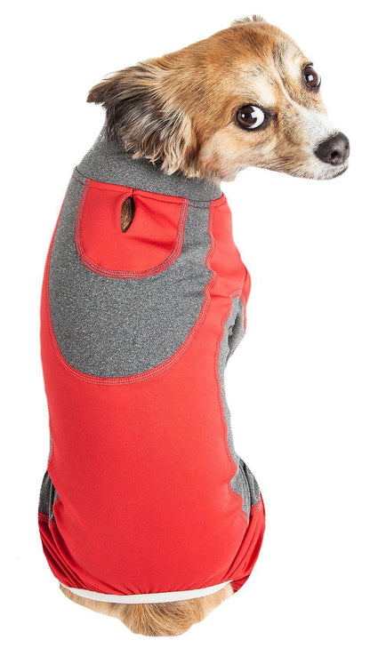 Pet Life ® Active 'Warm-Pup' Stretchy and Quick-Drying Fitness Dog Yoga Warm-Up Tracksuit