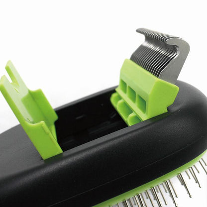 Pet Life ® 'Conversion' 5-in-1 Interchangeable Dematting and Deshedding Bristle Pin and Massage Grooming Pet Comb