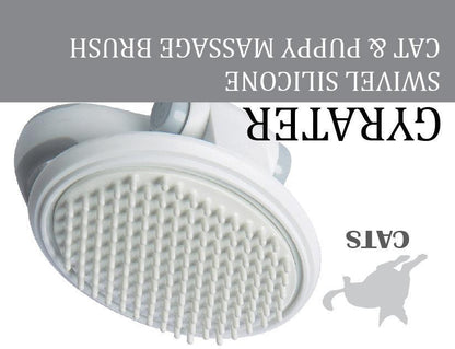 Pet Life ® 'Gyrater' Swivel Travel Silicone Massage Grooming Cat Brush