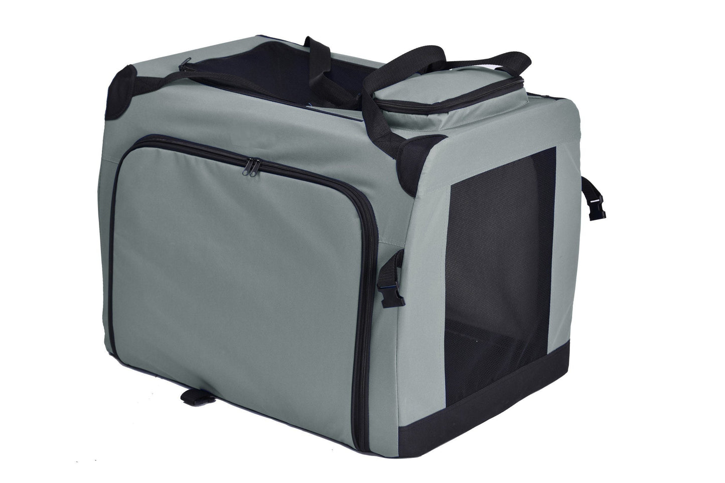 Pet Life ®  'Hounda Accordion' Metal Framed Soft-Folding Collapsible Dual-Sided Expandable Pet Dog Crate