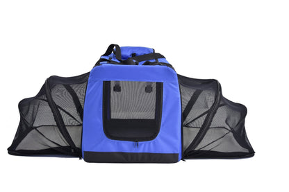 Pet Life ®  'Hounda Accordion' Metal Framed Soft-Folding Collapsible Dual-Sided Expandable Pet Dog Crate