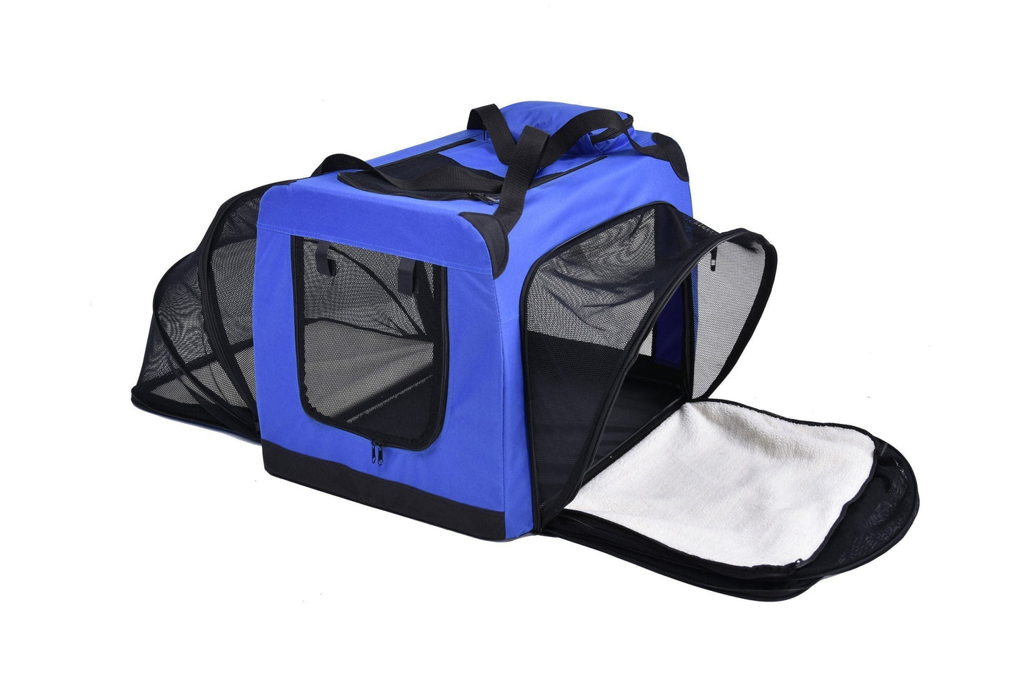 Pet Life ®  'Hounda Accordion' Metal Framed Soft-Folding Collapsible Dual-Sided Expandable Pet Dog Crate