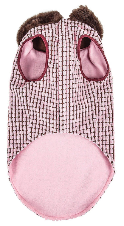 Pet Life ®  Luxe 'Beautifur' Box-Stitched Elegant Designer Mink Fur Dog Coat