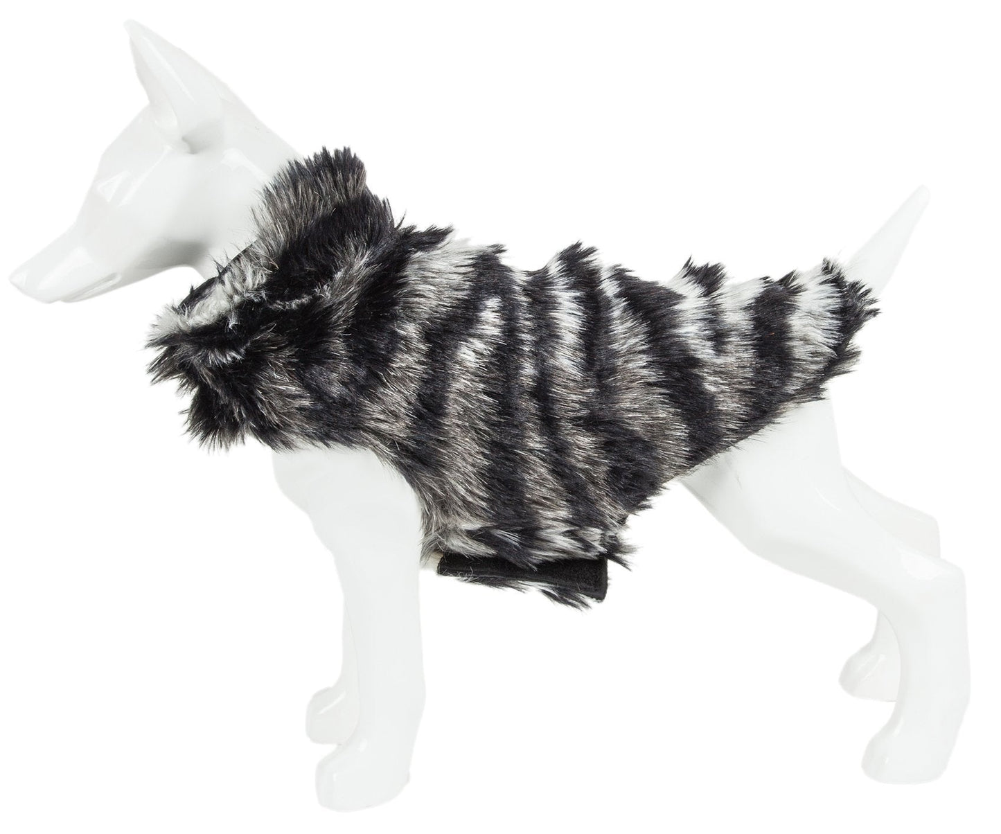 Pet Life ®  Luxe 'Chauffurry' Zebra Patterned Designer Mink Fur Dog Coat