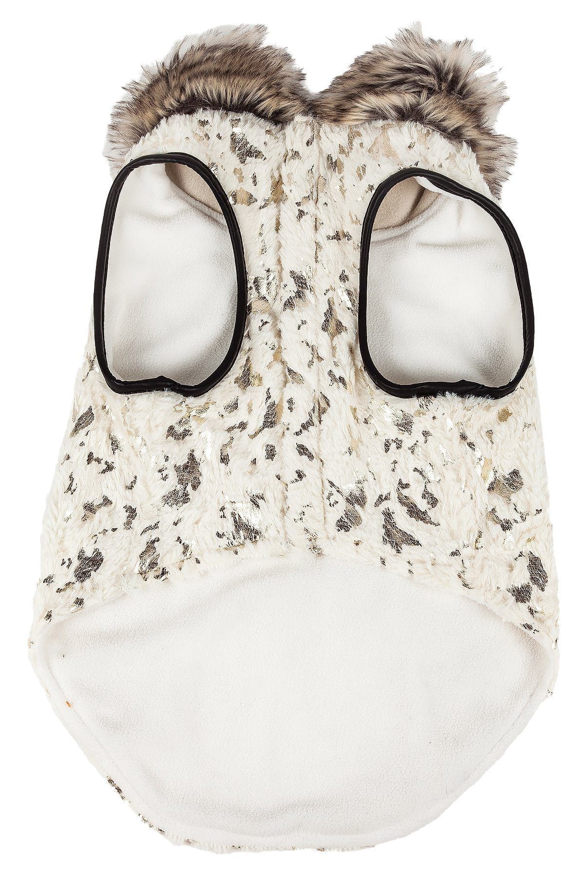 Pet Life ®  Luxe 'Gilded Rawffled' Gold-Plated Designer Fur Dog Coat