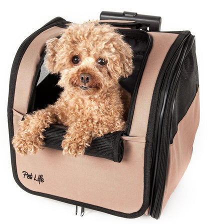 Pet Life ® 'Pawdon Me '  Wheeled Airline Approved Travel Collapsible Pet Dog Carrier