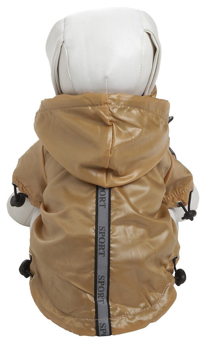 Pet Life ® 'Reflecta-Sport' Multi-Adjustable Reflective Weather-Proof Dog Raincoat w/ Removable Hood