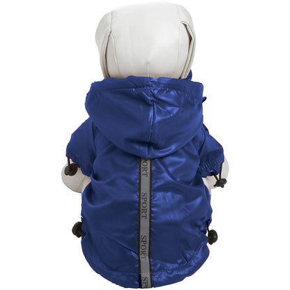 Pet Life ® 'Reflecta-Sport' Multi-Adjustable Reflective Weather-Proof Dog Raincoat w/ Removable Hood