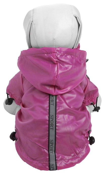 Pet Life ® 'Reflecta-Sport' Multi-Adjustable Reflective Weather-Proof Dog Raincoat w/ Removable Hood