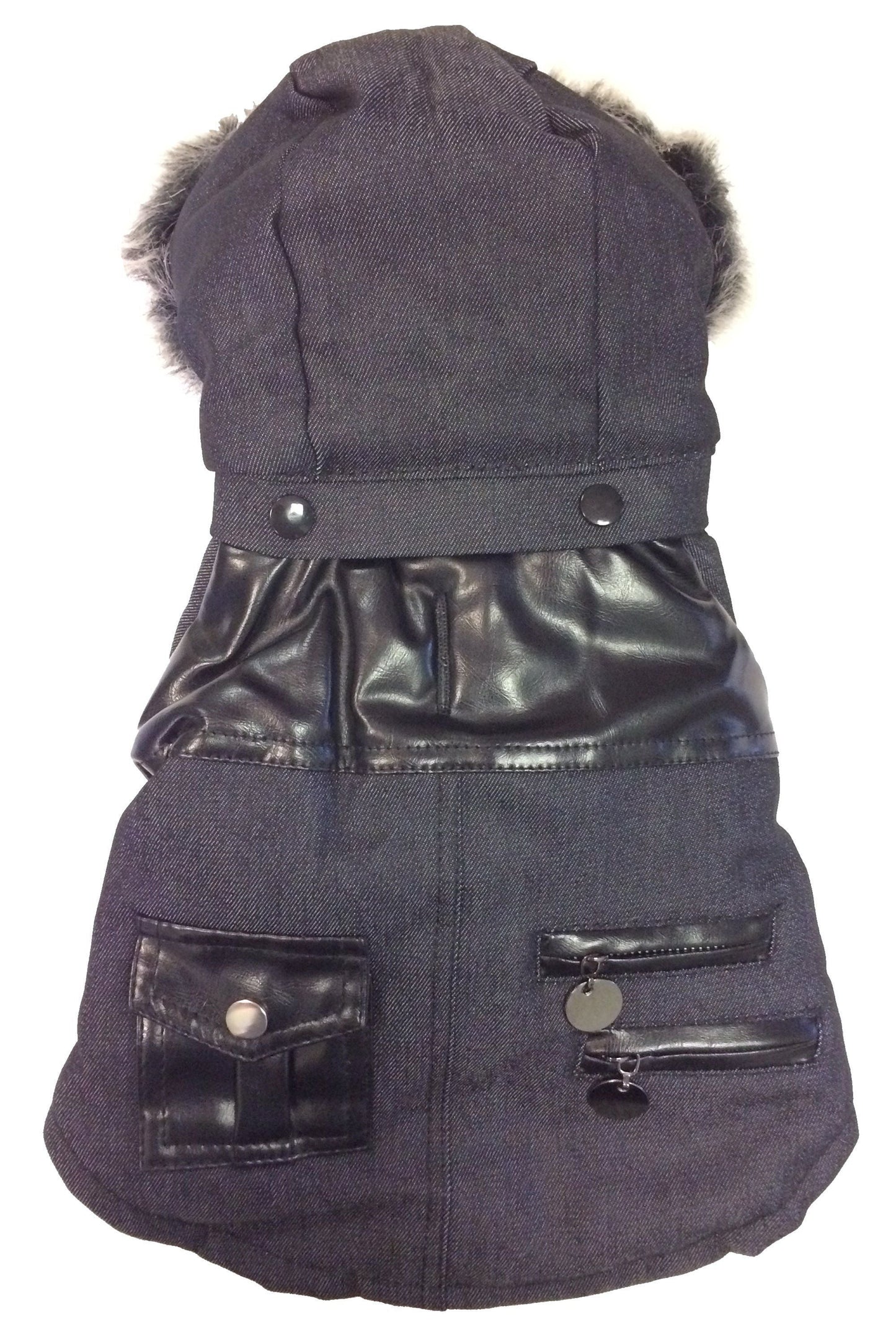 Pet Life ® 'Ruff-Choppered' Denim Fashioned Wool Dog Coat Jacket