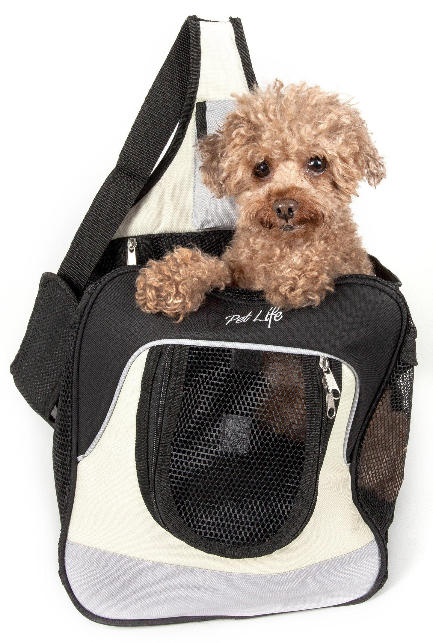 Pet Life ® Single Strap Over-The-Shoulder Hands Free Fashion Backpack Pet Dog Carrier