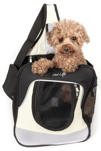 Pet Life ® Single Strap Over-The-Shoulder Hands Free Fashion Backpack Pet Dog Carrier