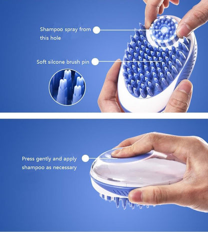 Pet Life ® 'Swasher' Shampoo Dispensing Massage and Bathing Brush