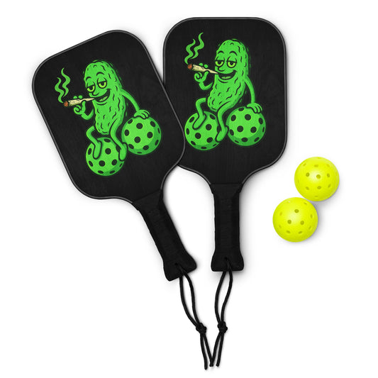 Pickle toking on balls Pickleball paddle set
