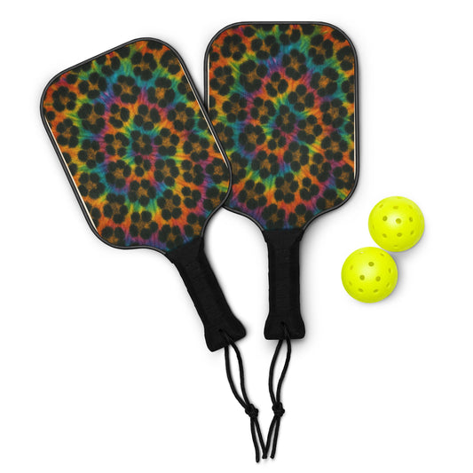 Cheetah Tie-dye Pickleball paddle set
