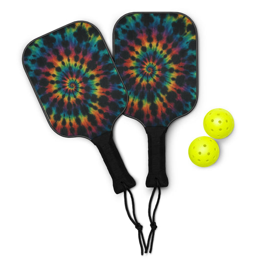 Black Tie-dye Pickleball paddle set
