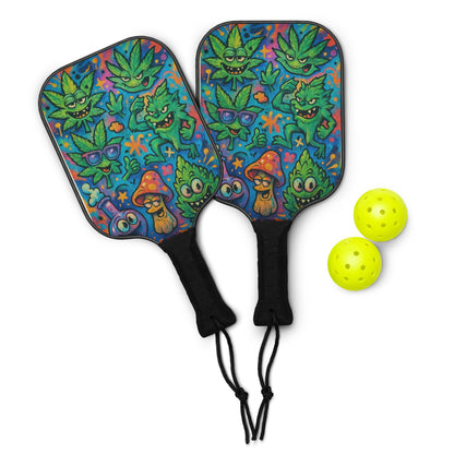 Custom Cannabis & Mushroom Pickleball paddle set