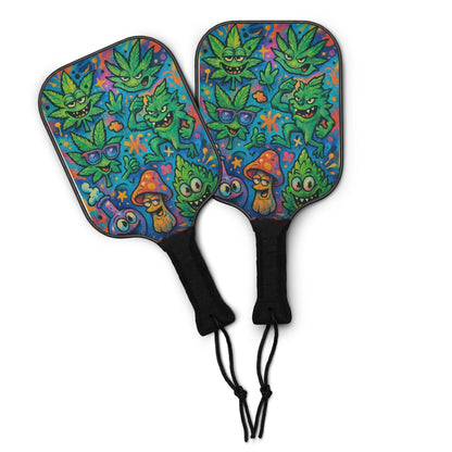 Custom Cannabis & Mushroom Pickleball paddle set