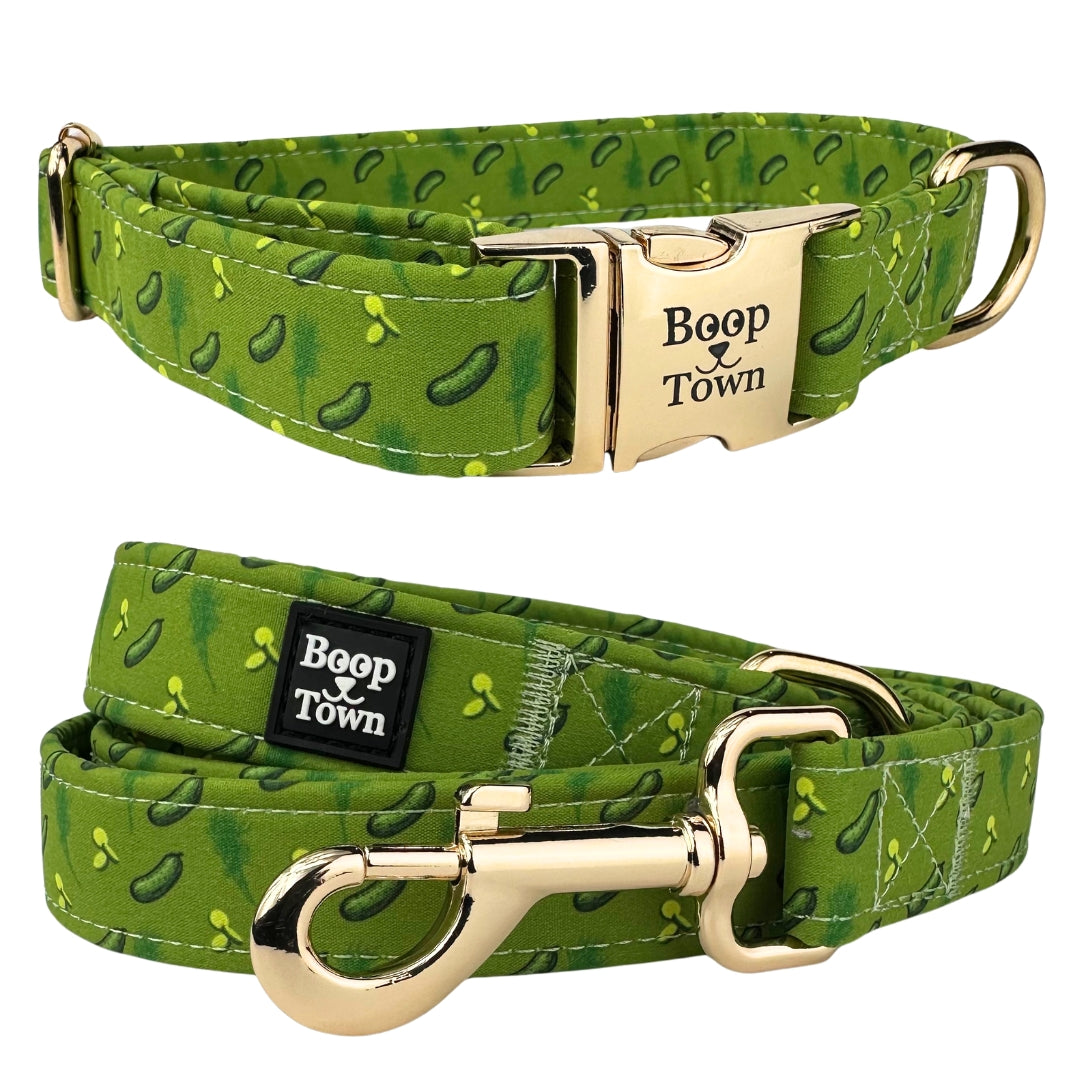 Boop Town Matching Collar and Leash Sets - Soft Cotton with Metal Buckle
