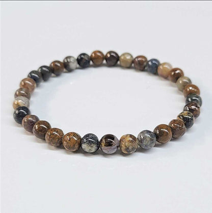 Pietersite Round Bead Bracelet - The Tempest Stone