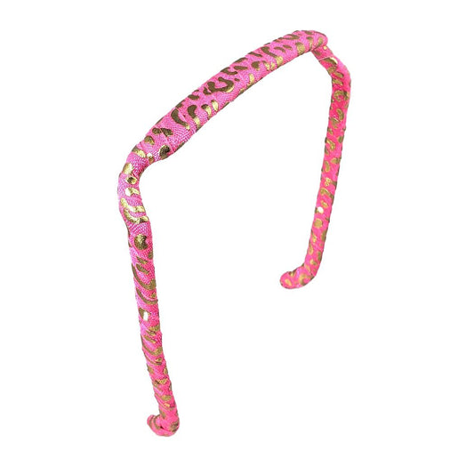 Pink and Gold Cheetah Headband