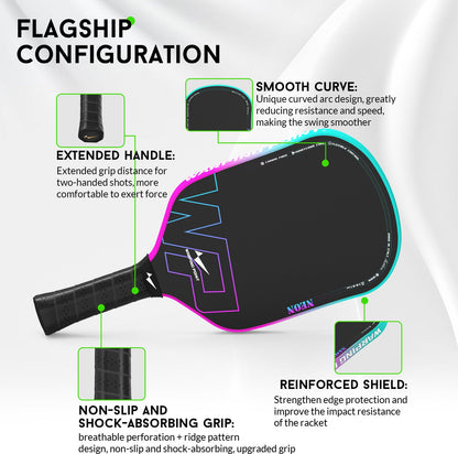 Neon Pickleball Paddle with Premium Carbon Fiber & Honeycomb Core