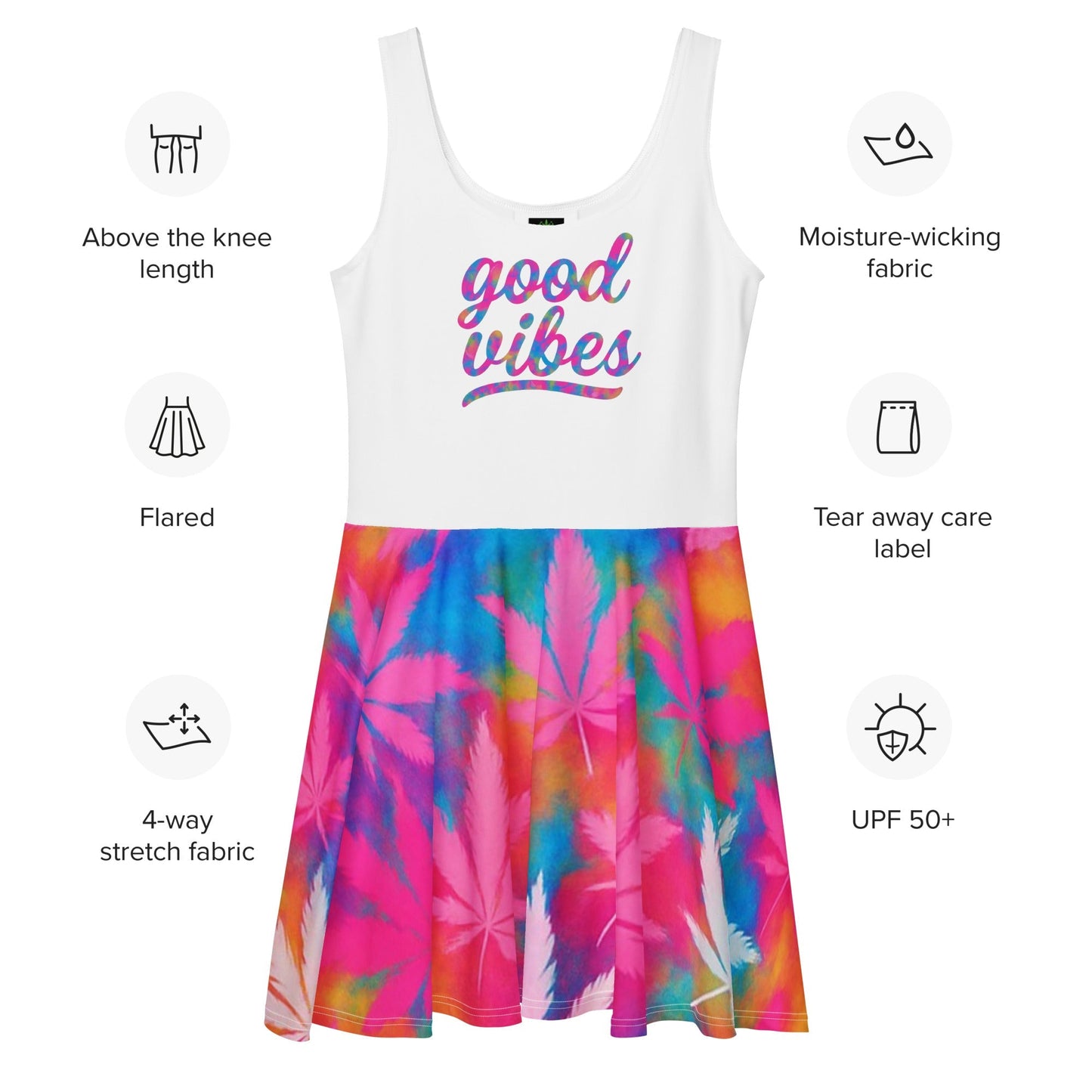 Pink Good Vibes Skater Dress