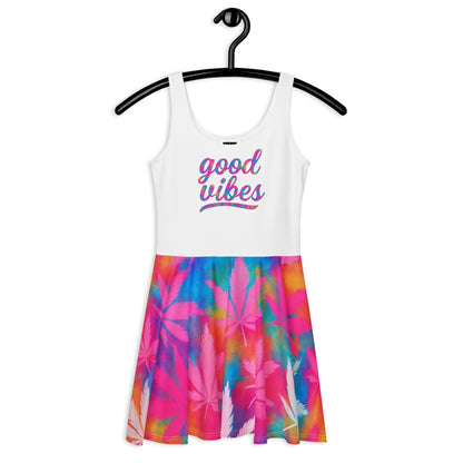Pink Good Vibes Skater Dress