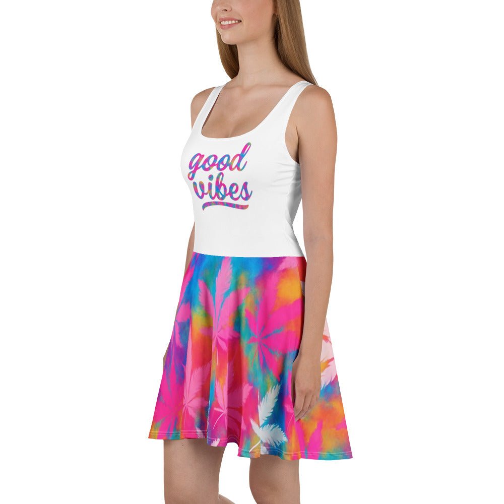 Pink Good Vibes Skater Dress