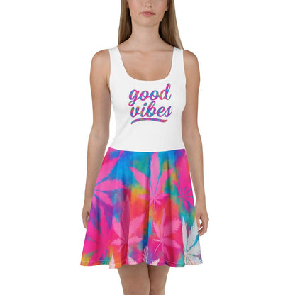 Pink Good Vibes Skater Dress